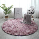 RULDGEE Pink Shaggy tie-dye Round Carpet Colorful Fluffy Alfombra