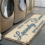 LAUNDRY ROOM Pattern Kitchen Rug Anti-slip Balcony Mats Non-Slip Carpets