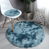 RULDGEE Pink Shaggy tie-dye Round Carpet Colorful Fluffy Alfombra