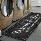 LAUNDRY ROOM Pattern Kitchen Rug Anti-slip Balcony Mats Non-Slip Carpets