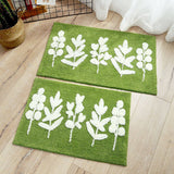 3D Plant Design Flocking Bathroom Mat 1pcs Absorbent Floor Carpet Doormat