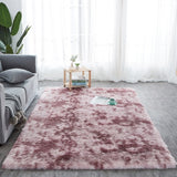 RULDGEE Shaggy Tie-dye Carpet Plush Floor Fluffy Mats Faux Fur Area Rug