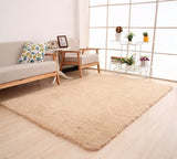 Living Room Rug Area Solid Carpet Fluffy Soft Home Decor White Plush