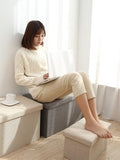 Cotton Rectangular Storage Stool, Stool Can Sit on Adult Sofa, Shoe Bench.