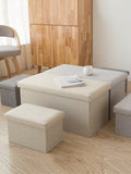 Cotton Rectangular Storage Stool, Stool Can Sit on Adult Sofa, Shoe Bench.