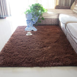 Thickened washed silk hair non-slip carpet living room coffee solid color