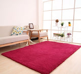 Living Room Rug Area Solid Carpet Fluffy Soft Home Decor White Plush