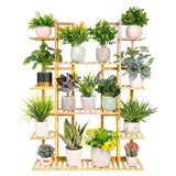 9Tier Bamboo 17Potted Plant Stand Rack Multiple Flowerpot Holder Shelf Indoor Outdoor