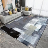 Geometric Carpet for Living Room Velvet Rug Bedroom Soft Square