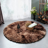 RULDGEE Pink Shaggy tie-dye Round Carpet Colorful Fluffy Alfombra