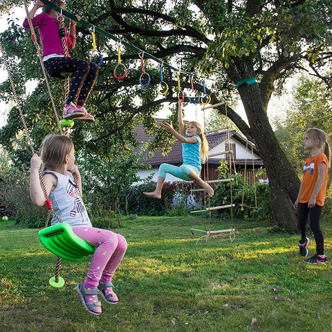 Children Outdoor Swing Seat Toy Swing Arm Strength Climbing Ladder Backyard