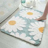 Mat Nordic Fluffy Carpet Area Rug Bathroom Floor Floral Absorbent