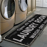 LAUNDRY ROOM Pattern Kitchen Rug Anti-slip Balcony Mats Non-Slip Carpets