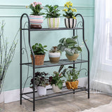 3 Tier Metal Plant Stand Scrollwork Design Indoor and Outdoor Plant Display Rack Flower