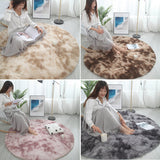 RULDGEE Pink Shaggy tie-dye Round Carpet Colorful Fluffy Alfombra