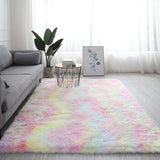 RULDGEE Shaggy Tie-dye Carpet Plush Floor Fluffy Mats Faux Fur Area Rug