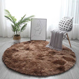 RULDGEE Pink Shaggy tie-dye Round Carpet Colorful Fluffy Alfombra