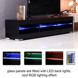 TV Cabinet Modern LED TV Stands Living Room Furniture with 6 Open Drawers