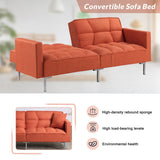 Modern Sofa Couch Linen Upholstered Convertible Folding Futon Sofa Bed Durable