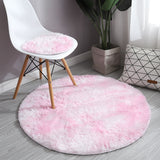 RULDGEE Pink Shaggy tie-dye Round Carpet Colorful Fluffy Alfombra