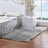 Luxury Rectangle Artificial Wool Sheepskin Soft Fluffy Area Rug White