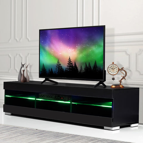 TV Cabinet Modern LED TV Stands Living Room Furniture with 6 Open Drawers