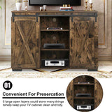 Modern Farmhouse TV Stands With 2 Side Cabinet Storage Organizer Home