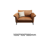 Luxury Italian style leather solid wood sofa leather art simple living room straight row