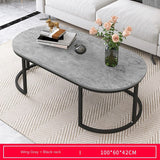 Coffee Table Modern Nordic Luxury Iron White MDF Marble Book Storage Console