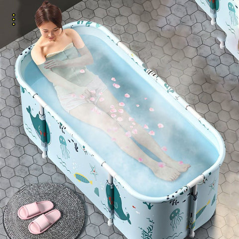 Large Collapsible Spa Bathtub Adult Bathtub Barrel Plastic Thicken Portable Bathtub