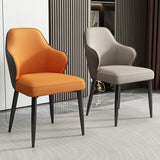 Comfortable Minimalist Dining Chairs Leather Cushions Backrest Upholstered Chair