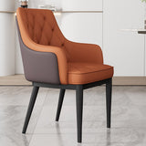 Comfortable Minimalist Dining Chairs Leather Cushions Backrest Upholstered Chair