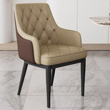 Comfortable Minimalist Dining Chairs Leather Cushions Backrest Upholstered Chair