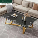 Living Room Modern Coffee Tables Small Marble Metal Narrow Dining Table Set