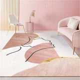 Nordic Style Sofa Coffee Table Mat Pink Cute Living Room Rug Girl Bedroom