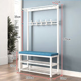 Mobile Coat Rack Shoe Bench Bedroom Metal Hanging Clothes Rack Standing Shoe