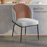 Luxury Back Support Dining Chairs Black Metal Legs Comfortable Chairs