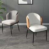 Luxury Back Support Dining Chairs Black Metal Legs Comfortable Chairs