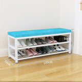 Mobile Coat Rack Shoe Bench Bedroom Metal Hanging Clothes Rack Standing Shoe