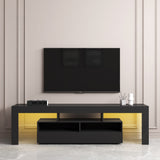 TV Stand Cabinet with 2 Drawers 2 open shelves, 20-color RGB LED lights with remote