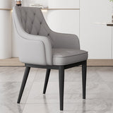 Comfortable Minimalist Dining Chairs Leather Cushions Backrest Upholstered Chair