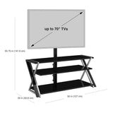 Whalen Xavier 3-in-1 Television Stand, Black