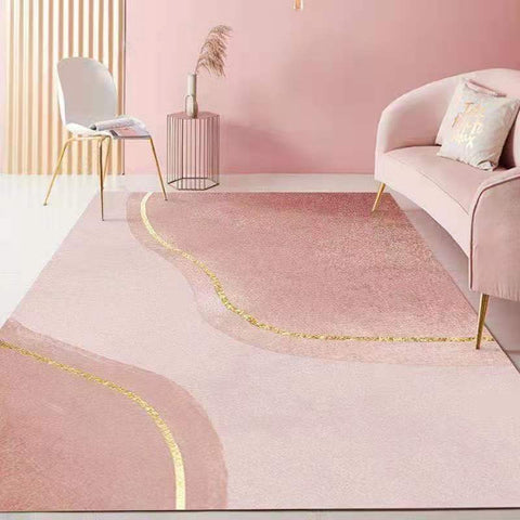 Nordic Style Sofa Coffee Table Mat Pink Cute Living Room Rug Girl Bedroom