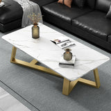 Living Room Modern Coffee Tables Small Marble Metal Narrow Dining Table Set