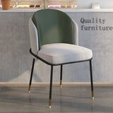 Luxury Back Support Dining Chairs Black Metal Legs Comfortable Chairs