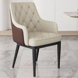 Comfortable Minimalist Dining Chairs Leather Cushions Backrest Upholstered Chair