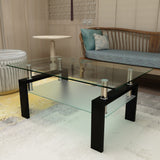 Rectangle Glass Coffee Table End Table Side Table Modern Side Center Tables