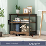 Portable Bookshelf Iron Floor Living Room with Wheels Folding Racks Bedroom Storage