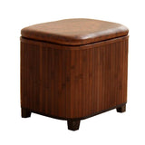 A bamboo storage stool multifunctional can be used to change shoes.