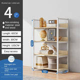 Portable Bookshelf Iron Floor Living Room with Wheels Folding Racks Bedroom Storage